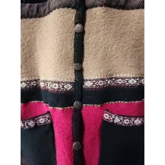 Vintage Koret 100% Wool Cardigan Striped Small Excellent Unique CR50 - Picture 3 of 6
